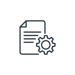 Fototapeta premium Detailed Business Document with Gear Icon Representing System Setup or Management