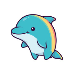 Obraz premium Colorful Dolphin Vector Illustration