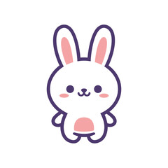 Obraz premium Adorable Cartoon Bunny Vector Illustration