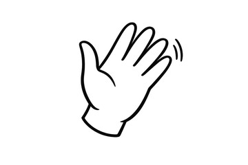 Obraz premium Waving hand illustration on transparent background, outline simple art.