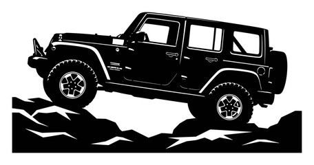 Jeep Offroad Silhouette - Minimalist Vector © Tharindu