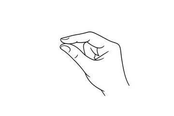 Hand gesture outline pinching with transparent background illustration