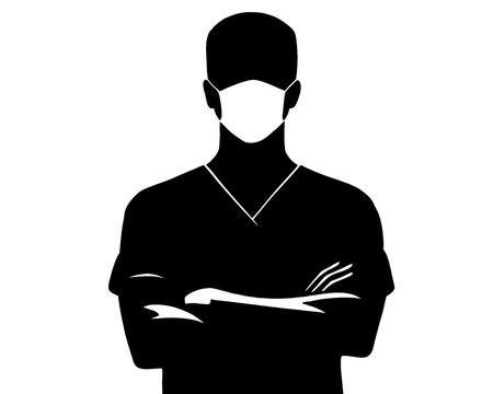 silhouette of a surgeon vector illustration
