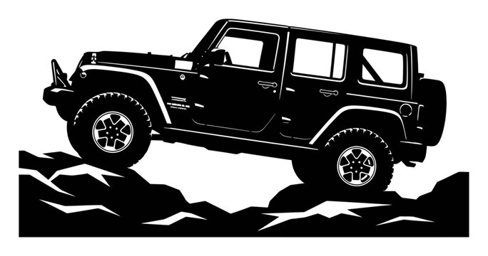 Jeep Offroad Silhouette - Minimalist Vector