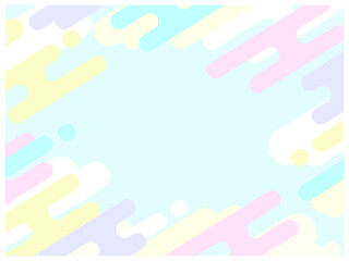 パステルカラーのポップなメンフィス風フレーム背景 水色