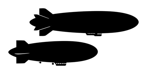 Blimp Silhouette - Minimalist Vector Illustration © Tharindu