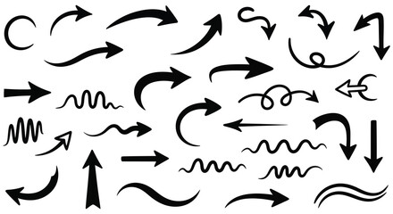 collection of various black arrows on white background silhouette high quality professional detailed modern elegant stylish