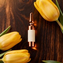 Golden Apothecary - Bronze Ampoule with Yellow Tulips Brandi