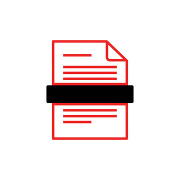Document with Red Outline and Black Strikethrough Bar for Office or Business Use