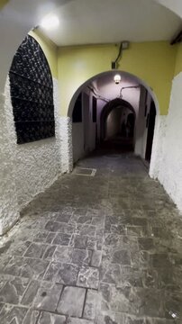 Narrow alley in the old medina of Tangier