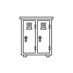 Minimalist Black and White Locker Illustration for Storage and Organization Concepts