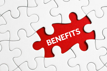 Fototapeta premium solution puzzle showing benefits