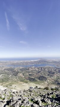 Scenic mountain view from Fahs El Maher overlooking a nearby dam and reservoir
