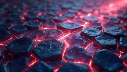 Abstract Sci Fi Floor Design Made Of Hexagonal Panels