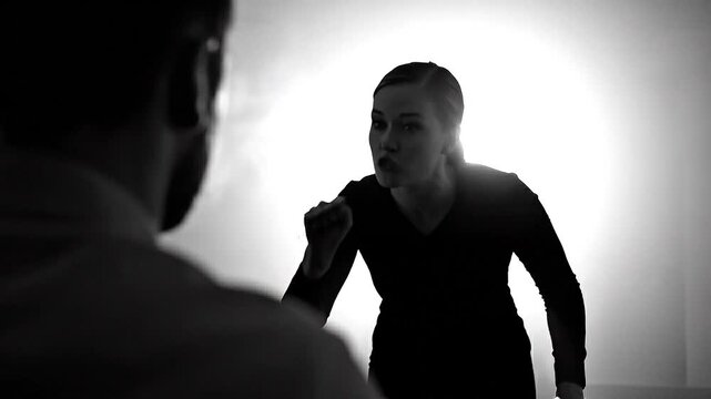 Brave Woman Silhouette Speaking Out Against Injustice