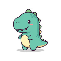 Obraz premium Adorable Cartoon Dinosaur Illustration for Kids