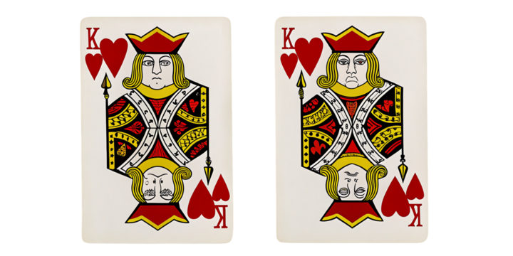 King of Hearts playing cards on white isolated on a transparent background hearts suit red and gold royal - Powered by Adobe