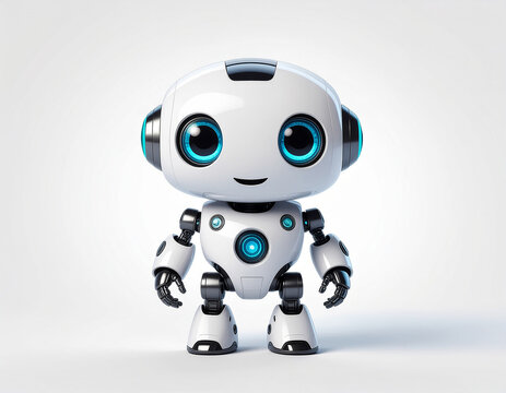 AIをイメージした２頭身の白いロボット