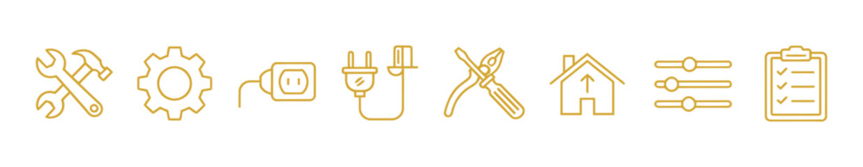 System update icon set. Set of system , modification and optimization icon on transparent background 