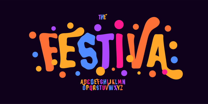 Carnival Bubble Alphabet Bold Playful Letters Funny Festival Font for Bright fiesta logo, Colorful Headline, Birthday, Joyful Colorful Typography, Kids Zone Play Room Logo. Vector Typographic Design