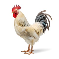 Fototapeta premium White Rooster Isolated on White Background for Design Use