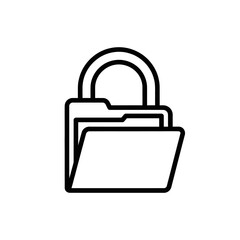 Modern Business Folder and Lock Icon for Secure Data Management
