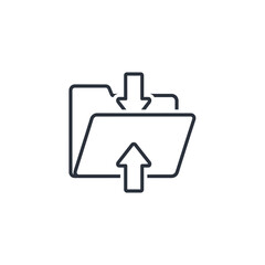 Fototapeta premium Modern Folder Icon with Upload and Download Arrows for File Management and Data Transfer