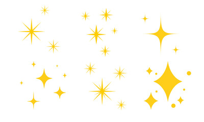 Golden stars illustration isolated on transparent background