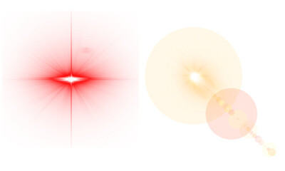 Abstract light effects isolated on transparent background