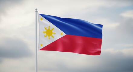 Philippines flag waving against cloudy sky