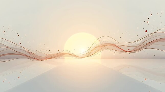An abstract illustration transitioning from scattered chaotic lines into a single smooth glowing path, symbolizing mental clarity and focus, soft neutral colors, modern minimal aesthetic, clean compos