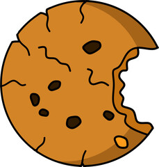 Cracked Cookie With Bite Mark