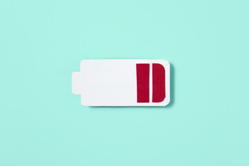 battery icon with paper