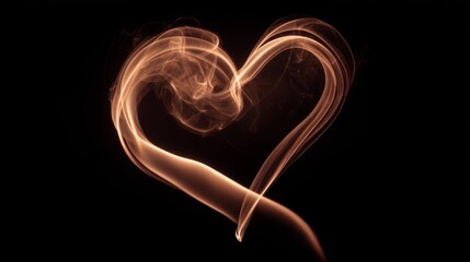 Glowing heart shape formed by swirling light trails against a dark background.