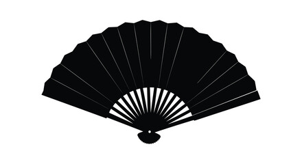 a black fan with a distinctive scalloped edge and silhouette high quality professional detailed modern elegant