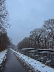 Winter Path by Frozen Canal
