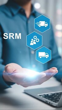 Innovative SRM Supplier Relationship Management Concept with Interactive Business Icons