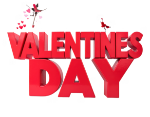 Valentines day text graphic isolated.