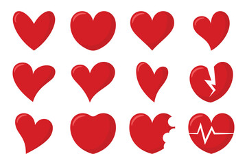 Collection of abstract valentine hearts