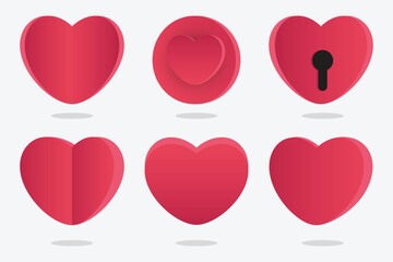 Collection of abstract valentine hearts