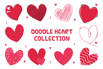 Cute doodle love heart collection
