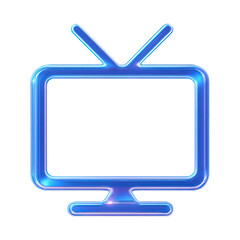 Obraz premium PNG Neon TV icon illustration
