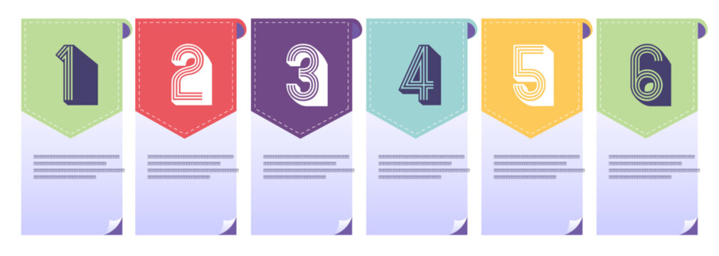 Colorful infographics design vector layout business concept 1 2 3 4 5 6 option step proccess