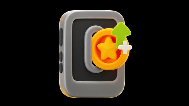 3d animation deposit in cute cartoon style, with transparent background