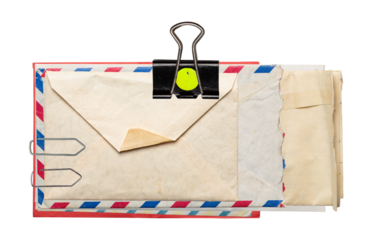 Closed mail envelope, grunge vintage pack of envelope and mail letters, element resource for graphic designers, png isolated on transparent background