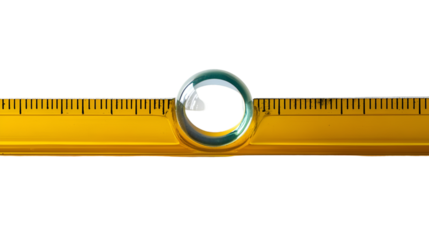 A silver ring rests on a yellow ruler against a black background