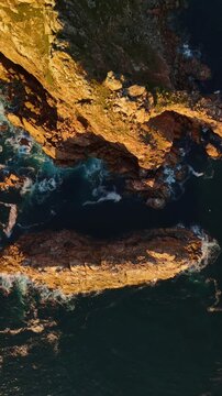 O Berron Da Nave coastal landscape with van parked on mountain cliff, Spain