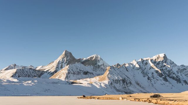 Light and Shadow Timelapse on Amadrimu Peak, Tibet