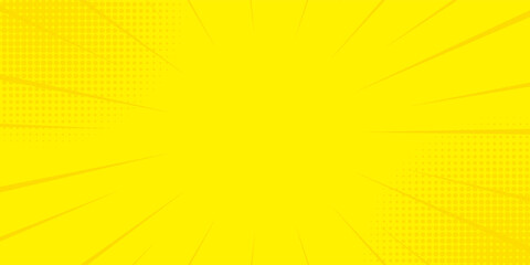 Fototapeta premium Yellow Comic Zoom Lines Background