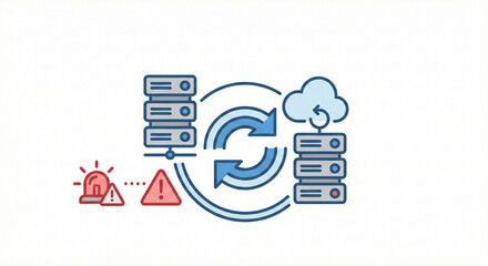 NIS2 Business Continuity and Disaster Recovery Illustration - Vector Infographic Element